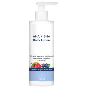 10% AHA   1% BHA Body Lotion for Men & Women - Body lotion for dry skin - Detans, Smooths Rough & Bumpy Skin 200ml