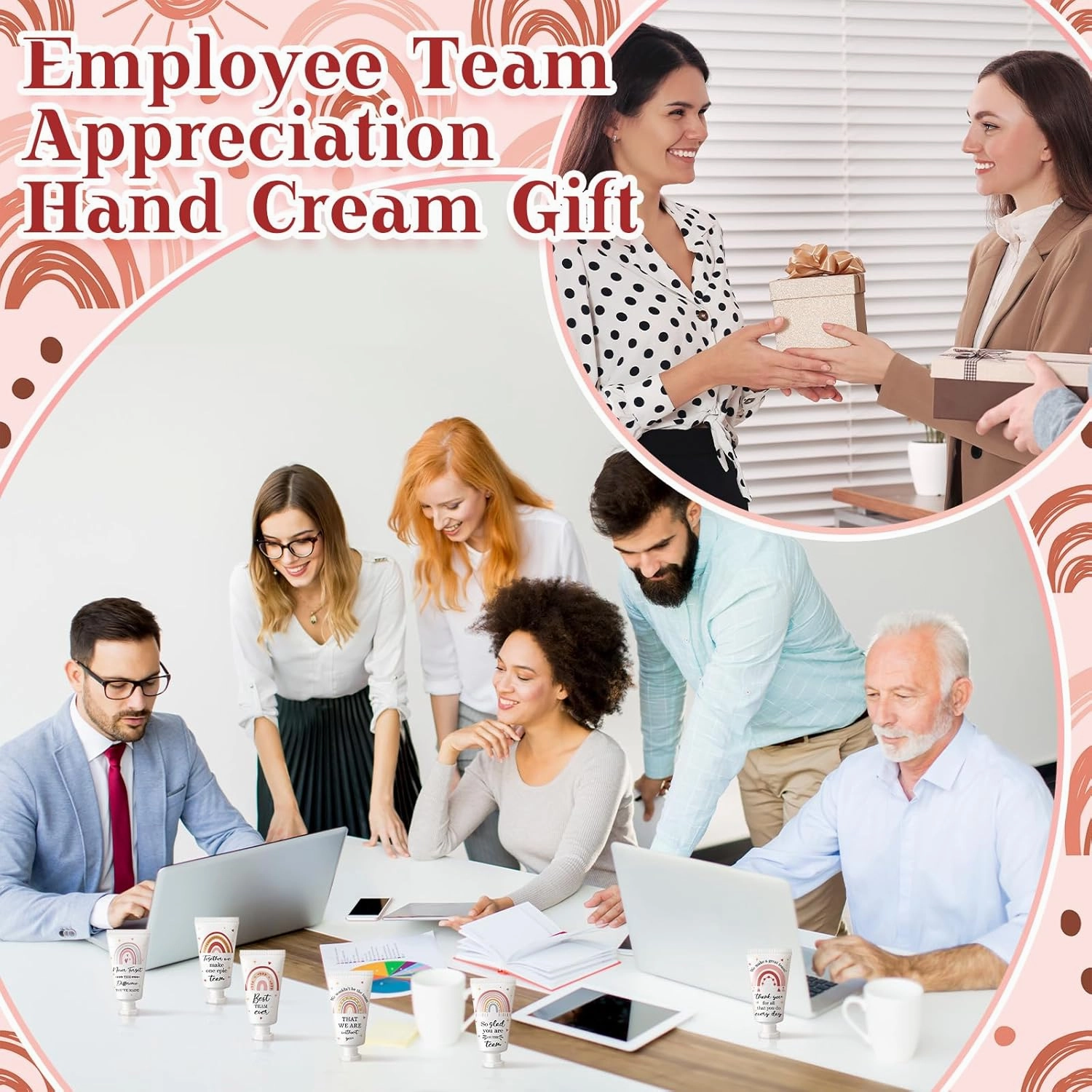 12 Pack Cna Week Gifts Bulk Employee Appreciation Hand Cream Inspirational Team Gifts Boho Rainbow Cna Week Staff Graduation Gift Travel Size Bulk for Teacher Employees Coworkers Women