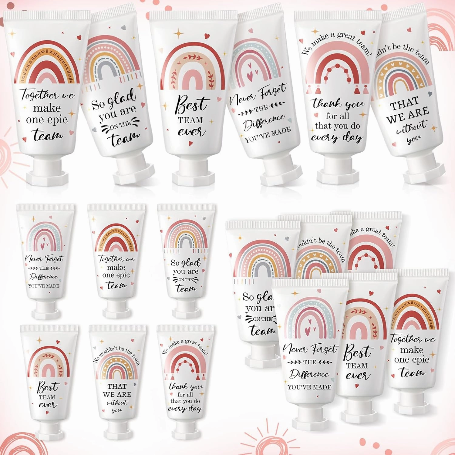12 Pack Cna Week Gifts Bulk Employee Appreciation Hand Cream Inspirational Team Gifts Boho Rainbow Cna Week Staff Graduation Gift Travel Size Bulk for Teacher Employees Coworkers Women