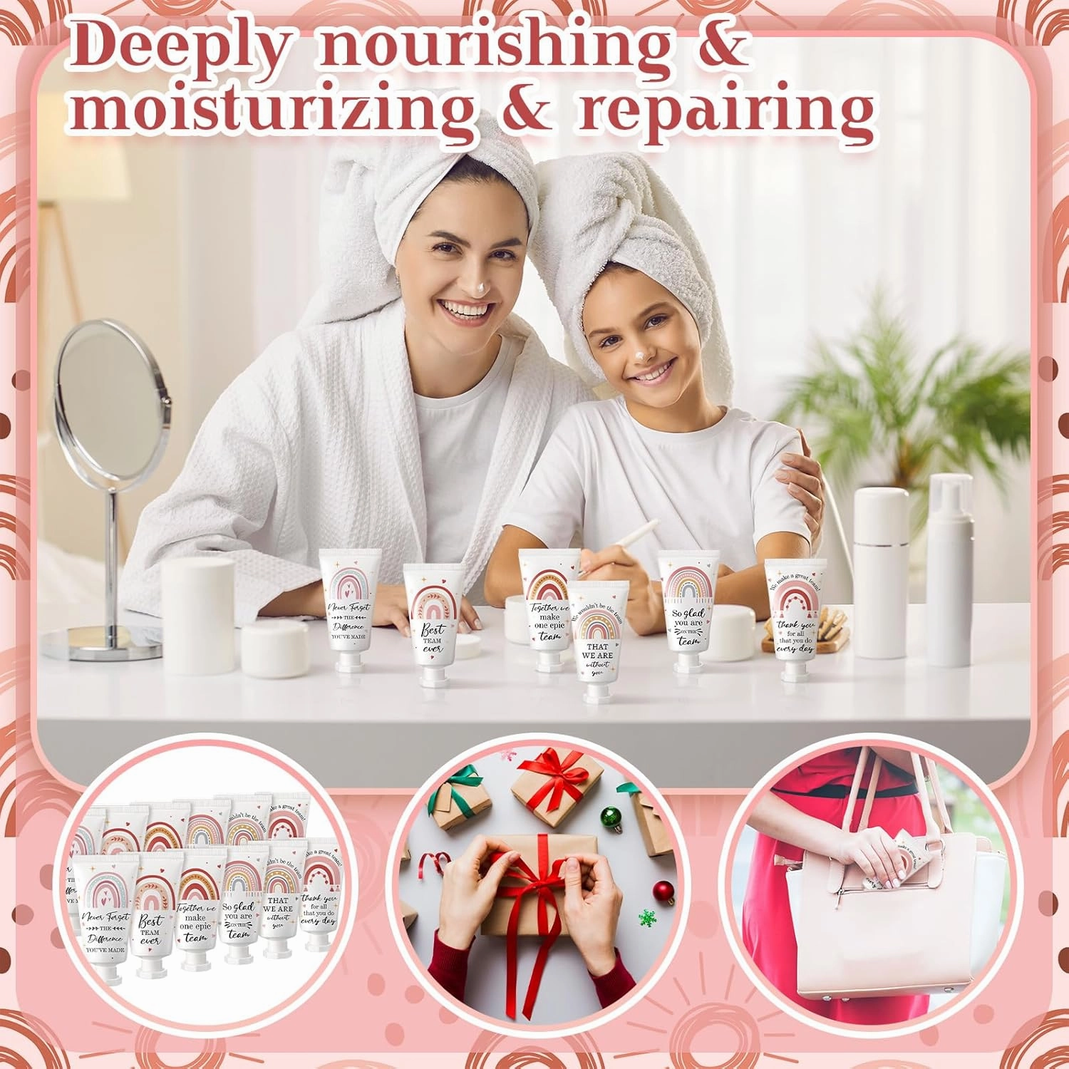 12 Pack Cna Week Gifts Bulk Employee Appreciation Hand Cream Inspirational Team Gifts Boho Rainbow Cna Week Staff Graduation Gift Travel Size Bulk for Teacher Employees Coworkers Women