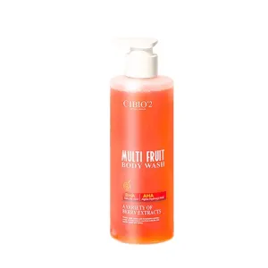 1PC CIBIO's Grapefruit Multi Fruit Body Wash AHA & BHA Skin Wash with Berry Extracts, 400ml / 13.53 FLOZ, orange