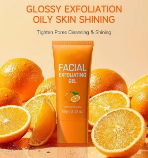 2 Pcs Orange Enzyme Exfoliator, Purifying Exfoliating Gel 60 g / 2.12 oz | Natural Plant Formula for Pore Refining, Hydrating & Skin Radiance