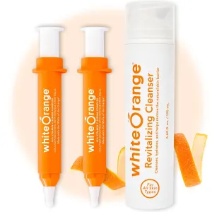 2 White Orange The Only Vitamin C Serum Made with White Part of Orange   1 White Orange Revitalizing Cleanser, Anti Aging, Hyaluronic Acid, Hydrating & Brightening for Dark Spots Fine Lines & Wrinkles