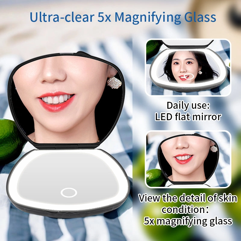 2024 Hot New Portable LED Shell Mirror