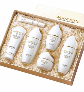 2 Pack For SADOER Rice Niacinamide Skin care Set,6 Piece Moisturizing Skincare Set,Cleansing Skin Care Kit,Facial Skin Care Sets Kits,Contains cleanser toner lotions eye creams face creams serums