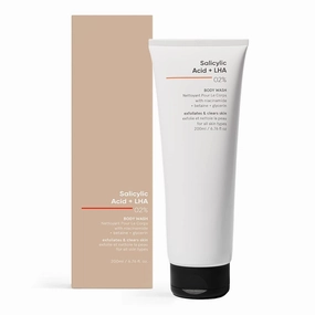 2% Salicylic Acid   LHA Body Wash | Un-even, Rough & Bumpy Skin | Sulphate (SLS), Dye, & Fragrance Free | Shower Gel For Women & Men | 200 ml.