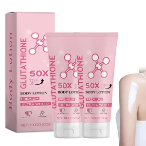 2PCS Glutathione 50x Tone Up Body Lotion, Glutathione Body Cream, Moisturizing and Soft Skin Body Lotion for Women and All Skin Types
