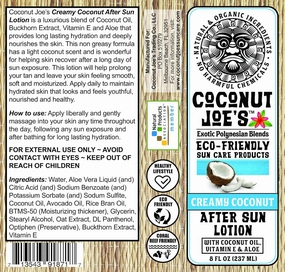 3-PACK SPECIAL | Creamy Coconut After Sun Lotion by Coconut Joe's | Enriched with Coconut Oil Vitamin E and Aloe, Deeply Moisturizes Your Skin, 8 ounce bottle