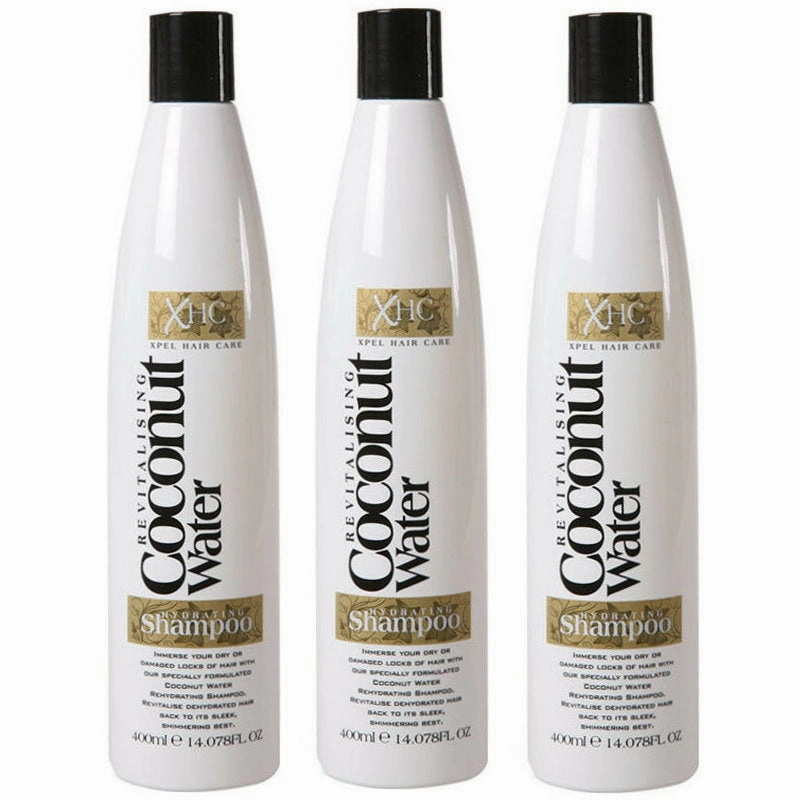 3x XHC Revitalising Coconut Water Hydrating Shampoo 400mL