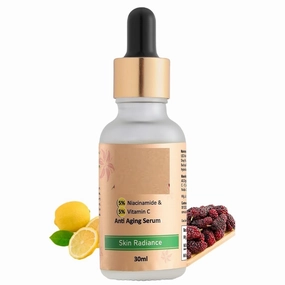 5% Niacinamide & 5% Vitamin C Anti-Aging Face Serum - Reduces Fine Lines, Wrinkles, Dark Spots | Acne Marks & Uneven Skin Tone Treatment | Fragrance-Free, Vegan, All Skin Types | 30 ml