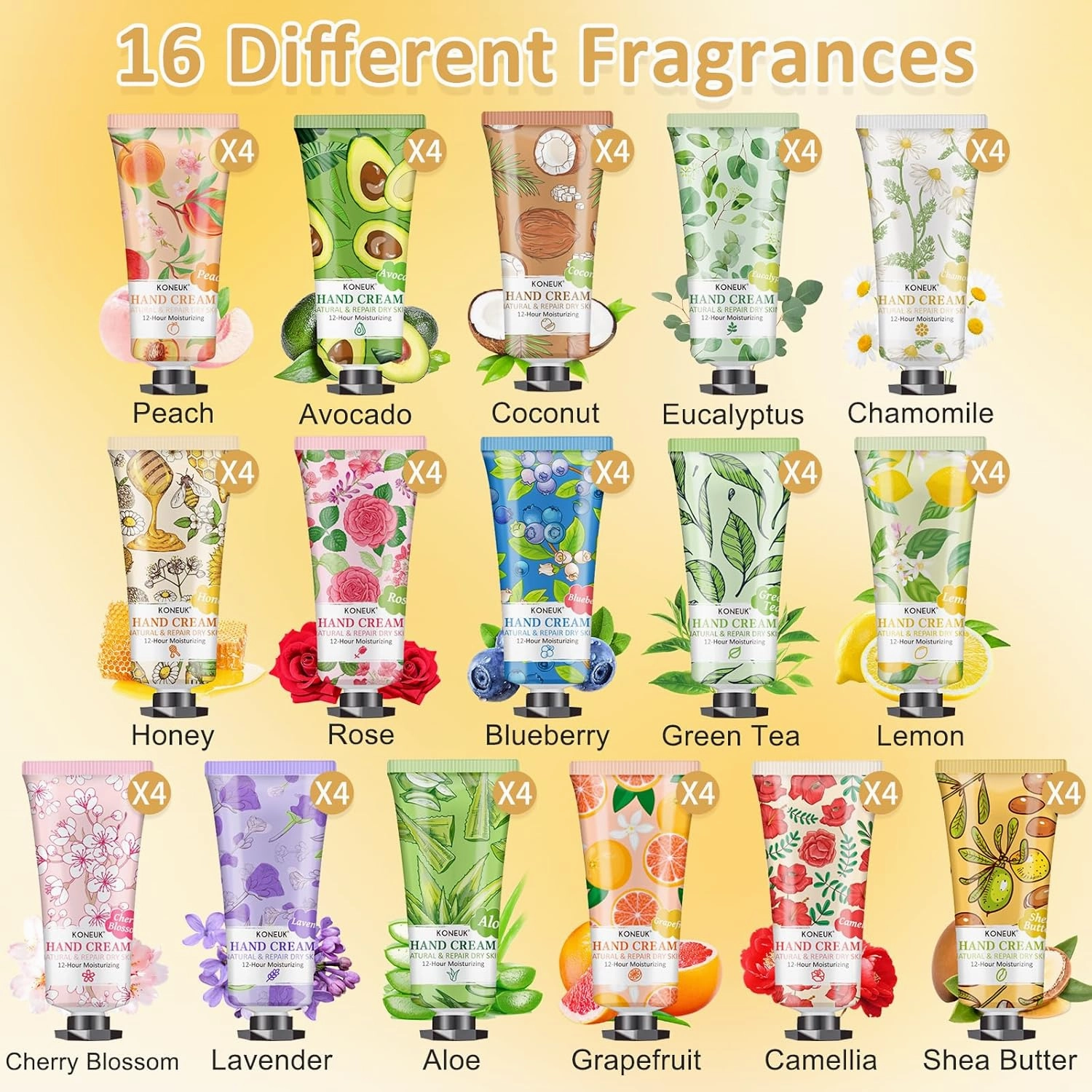 64 Pack Moisturizing Hand Cream Set For Women, Fathers Day Gifts for Dad, Bulk Hand Lotion Travel Size for Dry Cracked Hands, Mini Hand Cream for Thank You Gifts and Small Gifts for Women