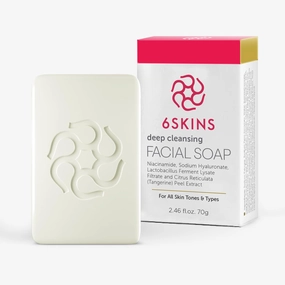 6SKINS® Deep Cleansing Foaming Soap Bar with Niacinamide, Eliminate Dead Skin Cells with Gentle Exfoliation | Glowing Soap For All Skin Types with Premium Natural Extracts & Oils (Pack of 1)