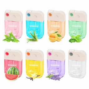 8 Pcs Hydrating Hand Sanitizer Spray, 8 Scents, 10.4 FL. OZ. Portable Sanitizer Spray for Travel Size, 500-Sprays Each Multi-Flavor (8Pcs.)