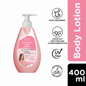 [LEAK SALE] Luxe Organix Niacinamide   Alpha Arbutin Velvet Body Lotion 400mL - EXP: 03JUL2025