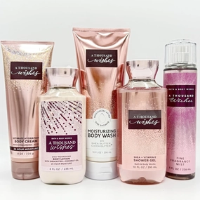 A THOUSAND WISHES 5 Piece Deluxe Gift Set - Includes Ultimate Hydration Body Cream, Body Lotion, Moisturizing Body Wash, Shower Gel and Fine Fragrance Mist - Full Size