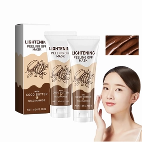 Adera Lightening Peel off Mask, Instant 𝐖𝐡𝐢𝐭𝐞𝐧𝐢𝐧𝐠 Niacinamide Peel-Off Mask, Adera L𝐢g𝐡𝐭𝐞𝐧𝐢𝐧𝐠 Peel off Mask with Chocolate & Niacinamide, Moisturizing (2pcs)