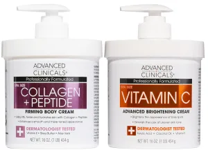 Advanced Clinicals Collagen   Peptide Firming Body Cream   Vitamin C Hydrating Cream Set