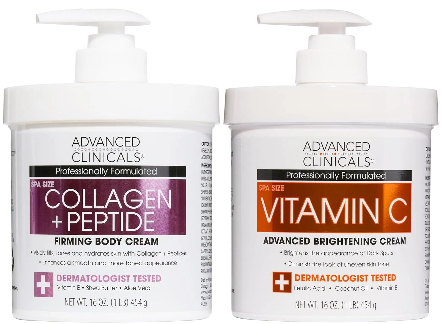 Advanced Clinicals Collagen   Peptide Firming Body Cream   Vitamin C Hydrating Cream Set