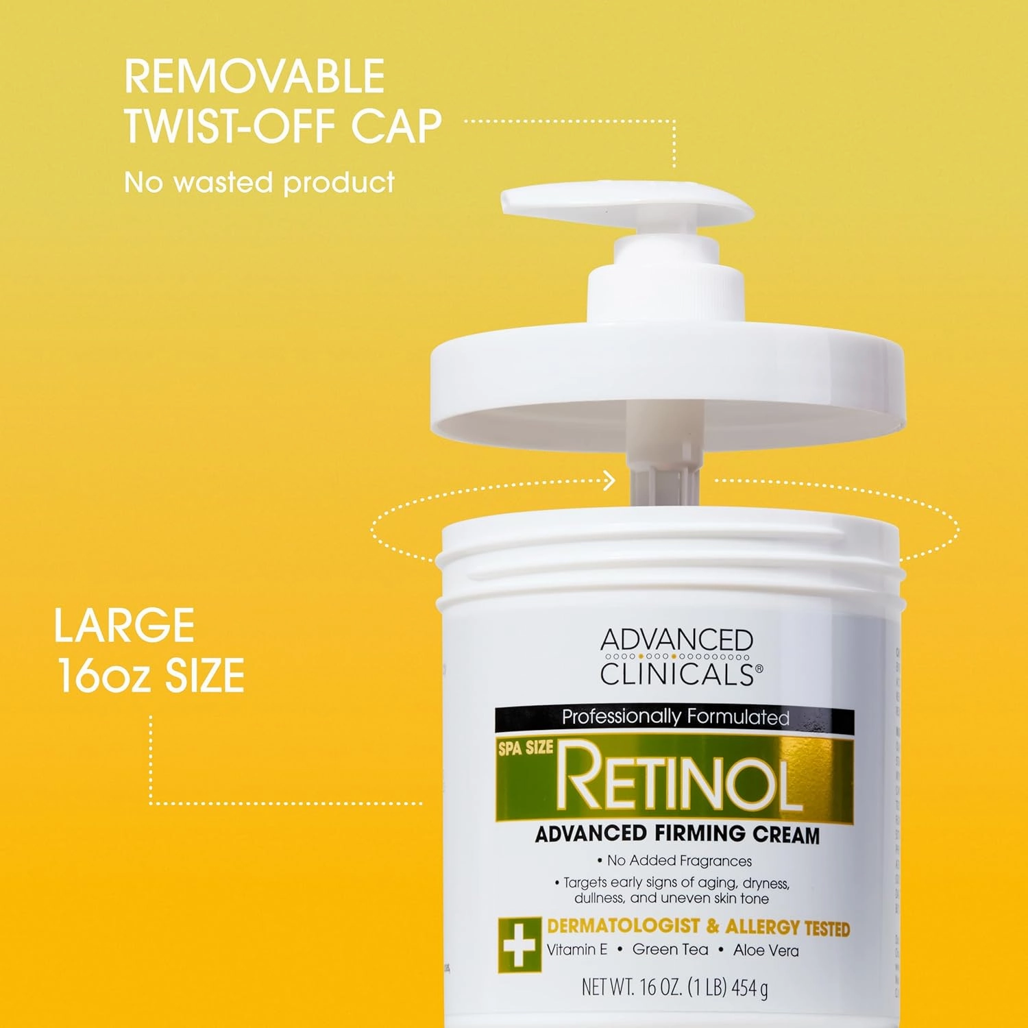 Advanced Clinicals Unscented Retinol Body Lotion & Face Moisturizer   Coconut Oil Body Cream For Women & Men | 2PC Skincare Set Helps Reduce Appearance Of Crepey Skin   Irritated Dry Skin, 2pc Set