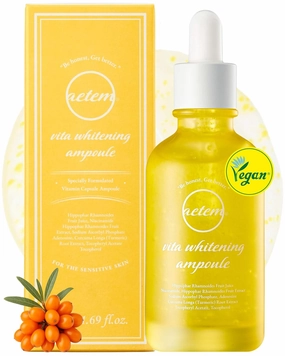 aetem Vita Whitening Ampoule - Vita Capsule & Niacinamide & Vitamin-rich - Brighten skin tone, Reduces Dark Spots, Anti-pigmentation, Korean Skin Care, 50ml, 1.69 fl.oz