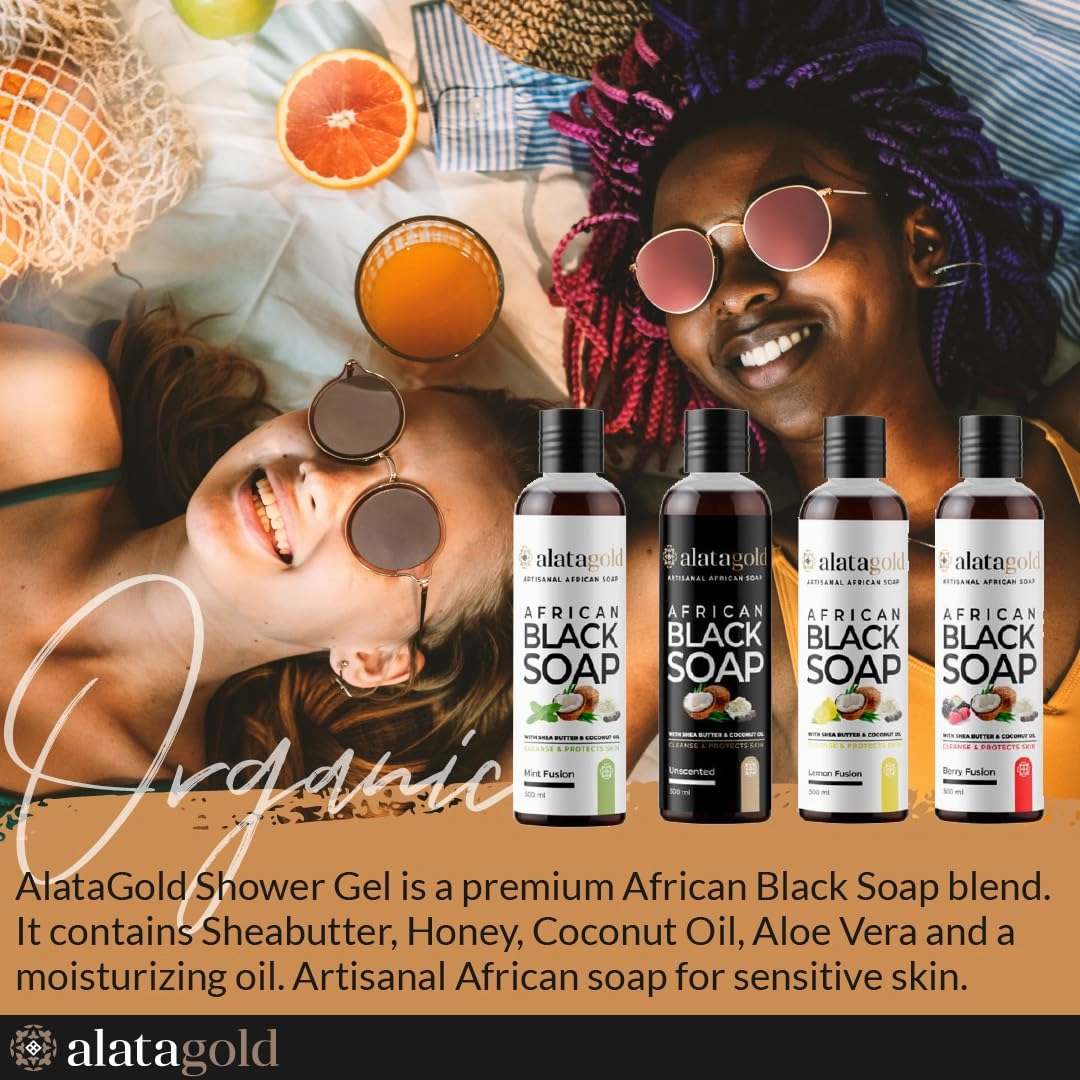 African Black Soap Liquid Body Wash (Pack of 2) – Moisturizing Black African Soap with Shea Butter, Aloe, Honey & Coconut Oil – Deep Cleansing & Hydrating – 16.9 oz (Berry Scent)