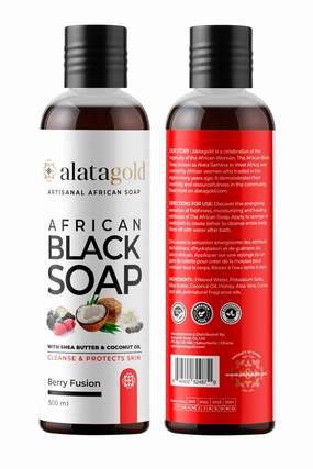 African Black Soap Liquid Body Wash (Pack of 2) – Moisturizing Black African Soap with Shea Butter, Aloe, Honey & Coconut Oil – Deep Cleansing & Hydrating – 16.9 oz (Berry Scent)