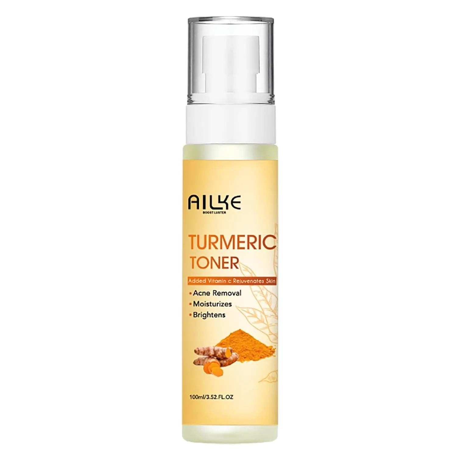 AILKE Natural Turmeric Face Toner, Brightening, Hydrating, Rejuvenate Skin, Acne & Pimples Removal, Clean Skin With Vitamin C, For All Skin Types, 3.52 fl oz (Pack of 1)