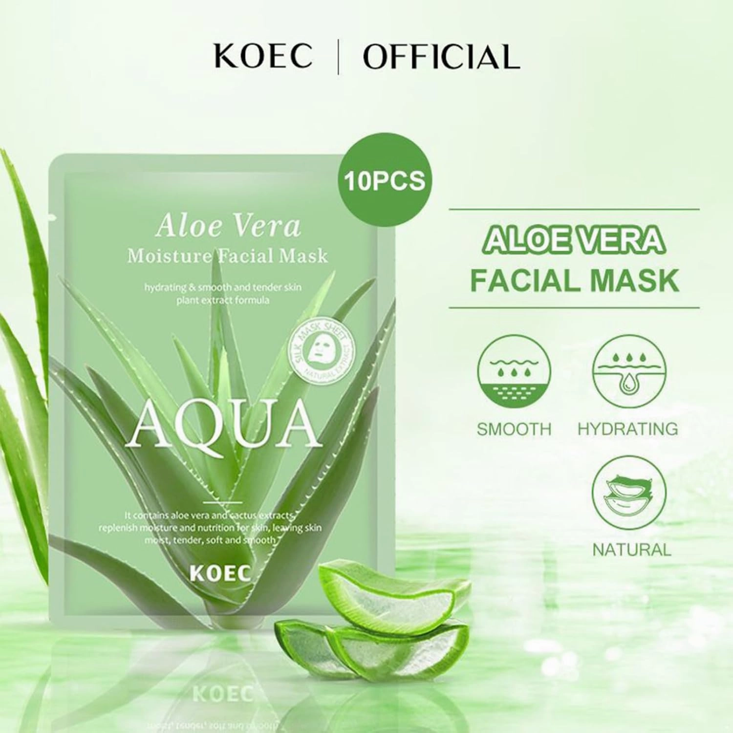 Aislor Aloe Soothing Mask Lightweight Hydrating Gel Mask Overnight Moisturizing Face Mask to Shrink Pores Improve Skin Elasticity Cooling Hydration Facial Treatment Green One Size