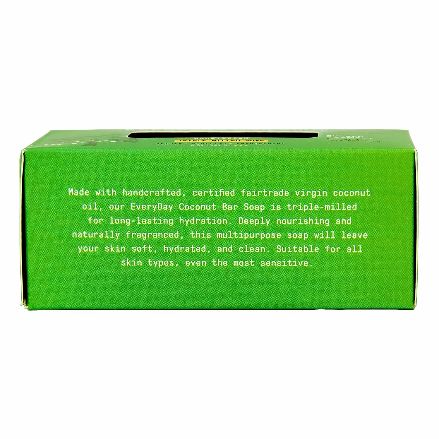 Alaffia EveryDay Coconut Soap Bar - Body Soap, Natural Coconut Oil, Shea Butter & Aromatic Plant Extracts, Ergonomic Bar Soap, Purely Coconut Scent, 8 Oz Ea (Pack of 4)