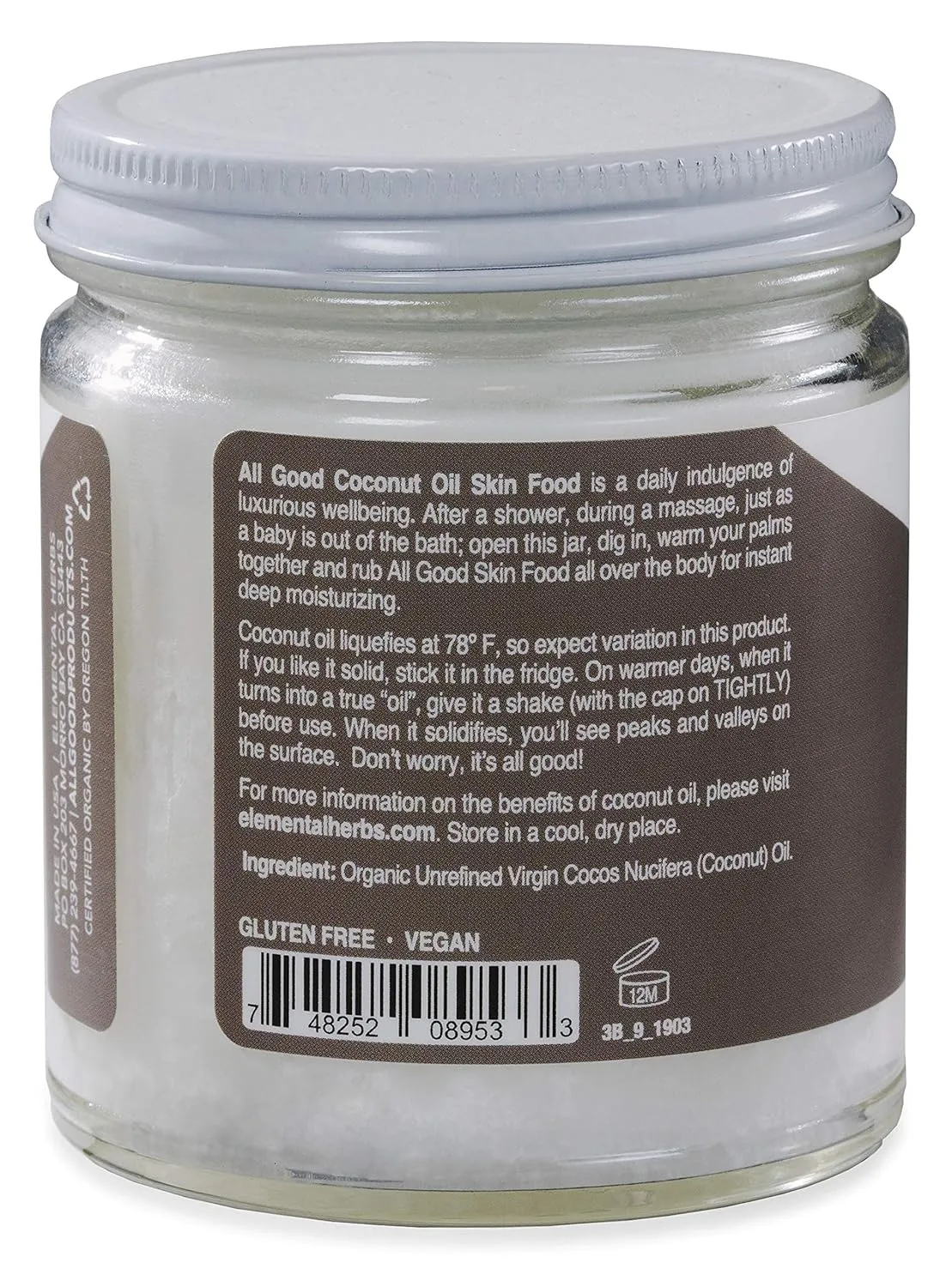 All Good Organic Coconut Oil Skin Food - Natural Moisturizing Skin Care - Non GMO - Vegan (2-Pack) (Coconut)