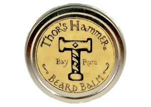 All Natural Beard Balm, Thor's Hammer Bay Rum Beard Balm, Viking Beard Balm, Handmade 2oz.