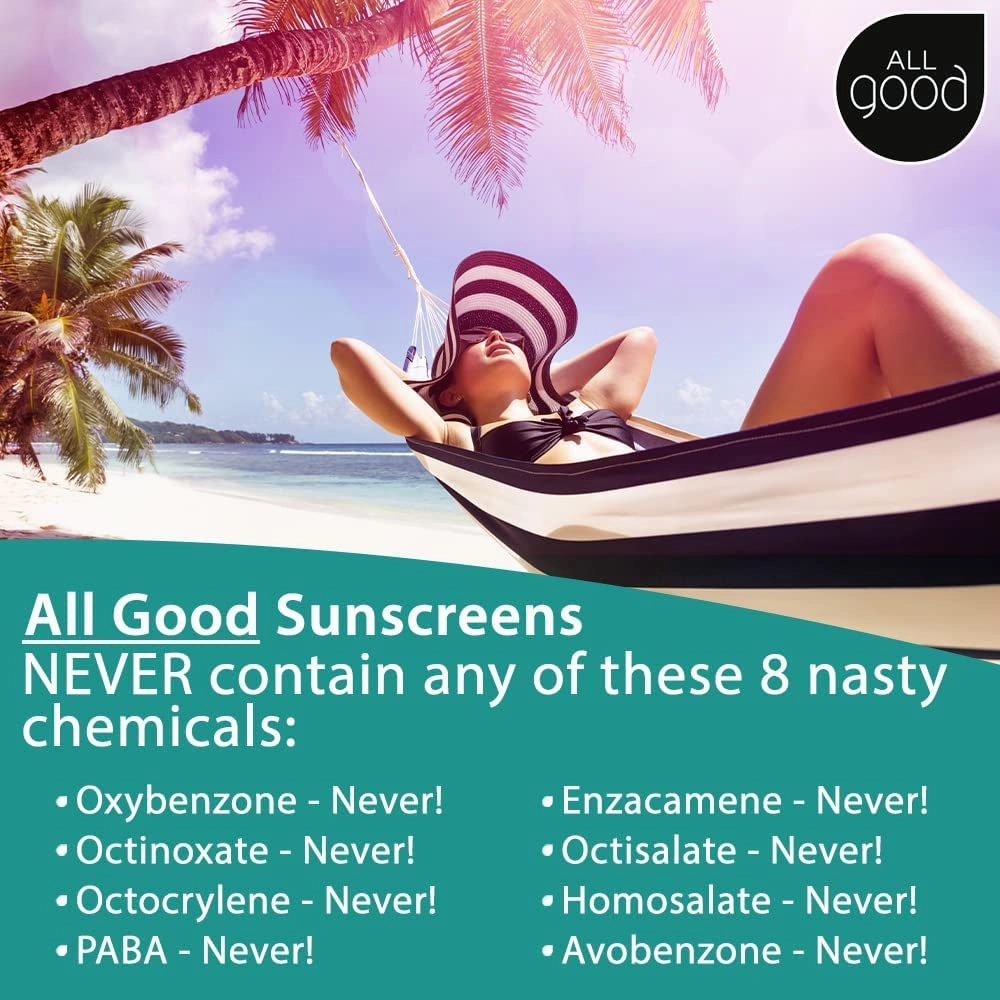 All Good Sports Mineral Sunscreen Butter Stick for Face, Nose, Ears - UVA/UVB Broad Spectrum SPF 50, Coral Reef Friendly, Water Resistant, Zinc Oxide, Coconut Oil, Beeswax, Vitamin E (2.75 oz)(3-pack)