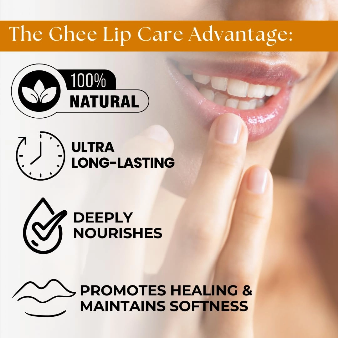 All Natural Lip Balm For Very Dry Lips | Hydrating & Moisturizing Lip Balm with Shea Butter, Ghee, Jojoba Oil, Coconut Oil | Chapped Lips & After Sun Care | BioSerene (4.5 gms/tube, Natural)