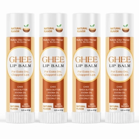 All Natural Lip Balm For Very Dry Lips | Hydrating & Moisturizing Lip Balm with Shea Butter, Ghee, Jojoba Oil, Coconut Oil | Chapped Lips & After Sun Care | BioSerene (4.5 gms/tube, Natural)