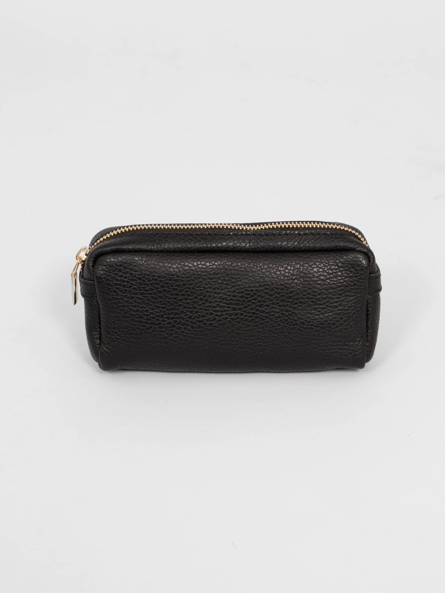 Allegra Italian Leather Cosmetic Bag - Black, Pebbled