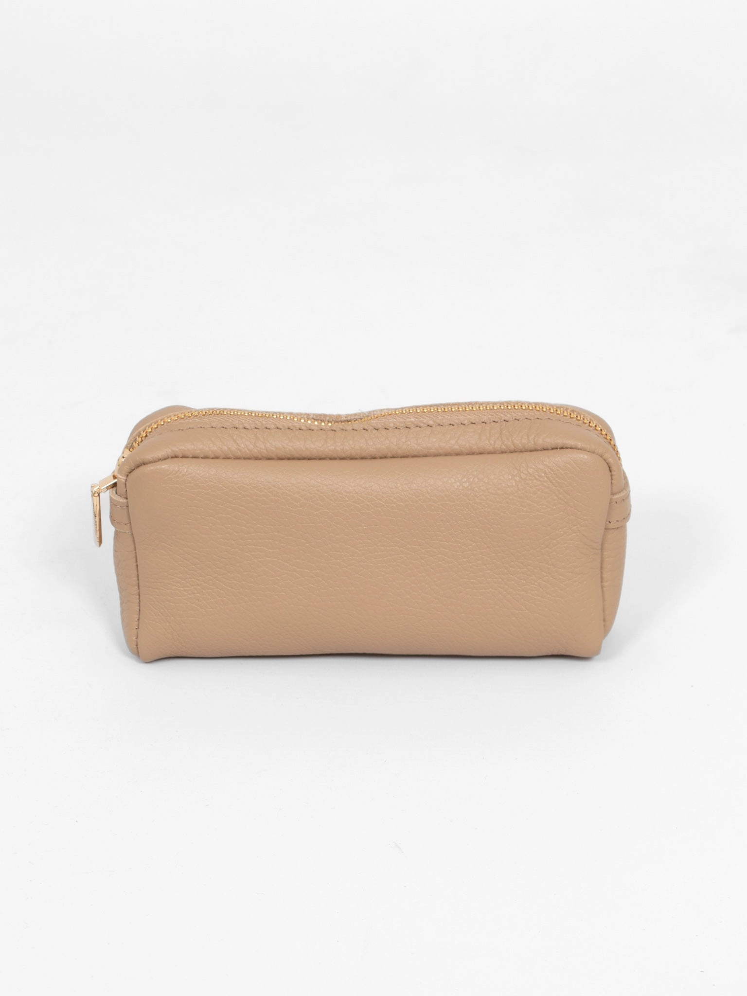 Allegra Italian Leather Cosmetic Bag - Taupe, Pebbled