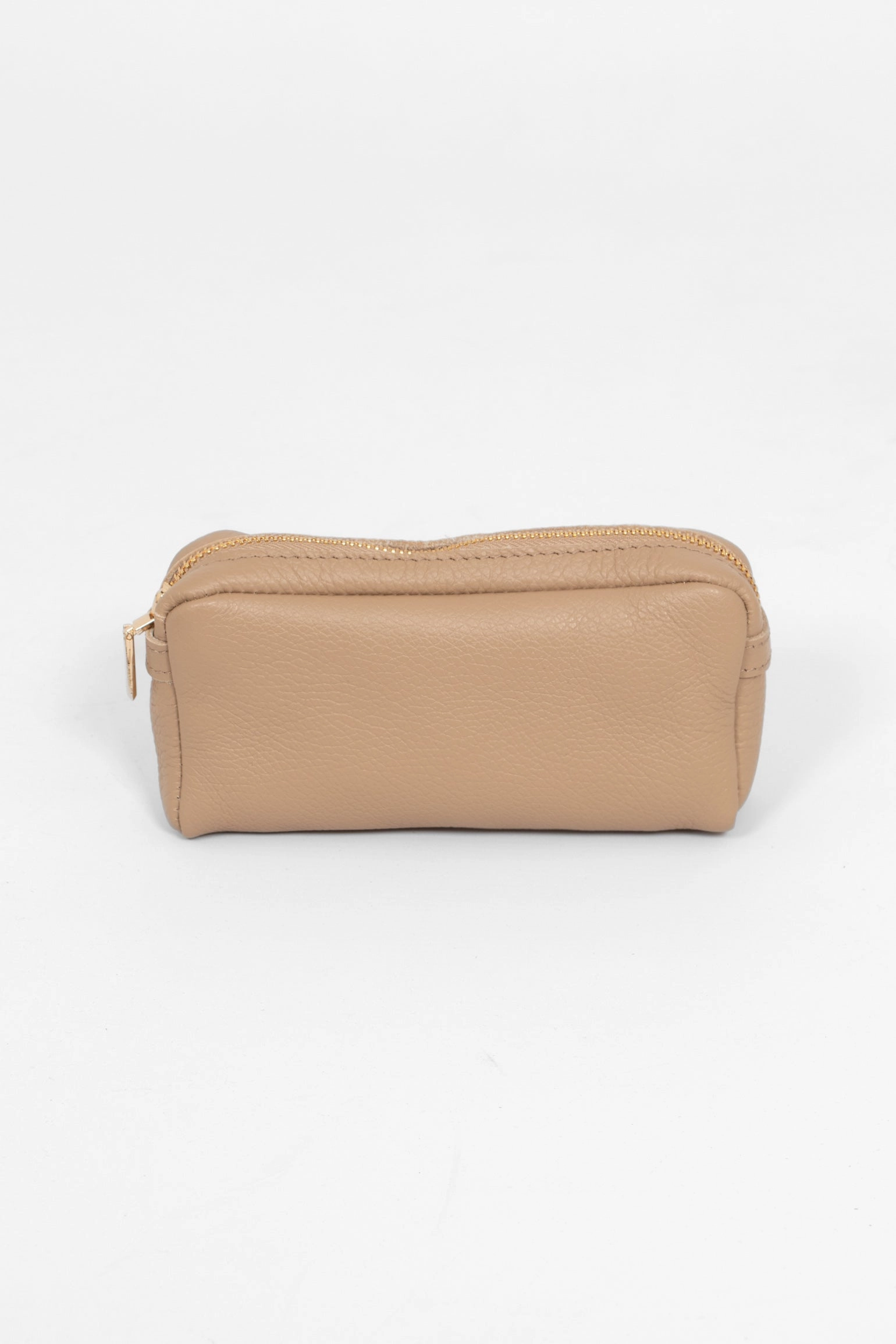 Allegra Italian Leather Cosmetic Bag - Taupe, Pebbled