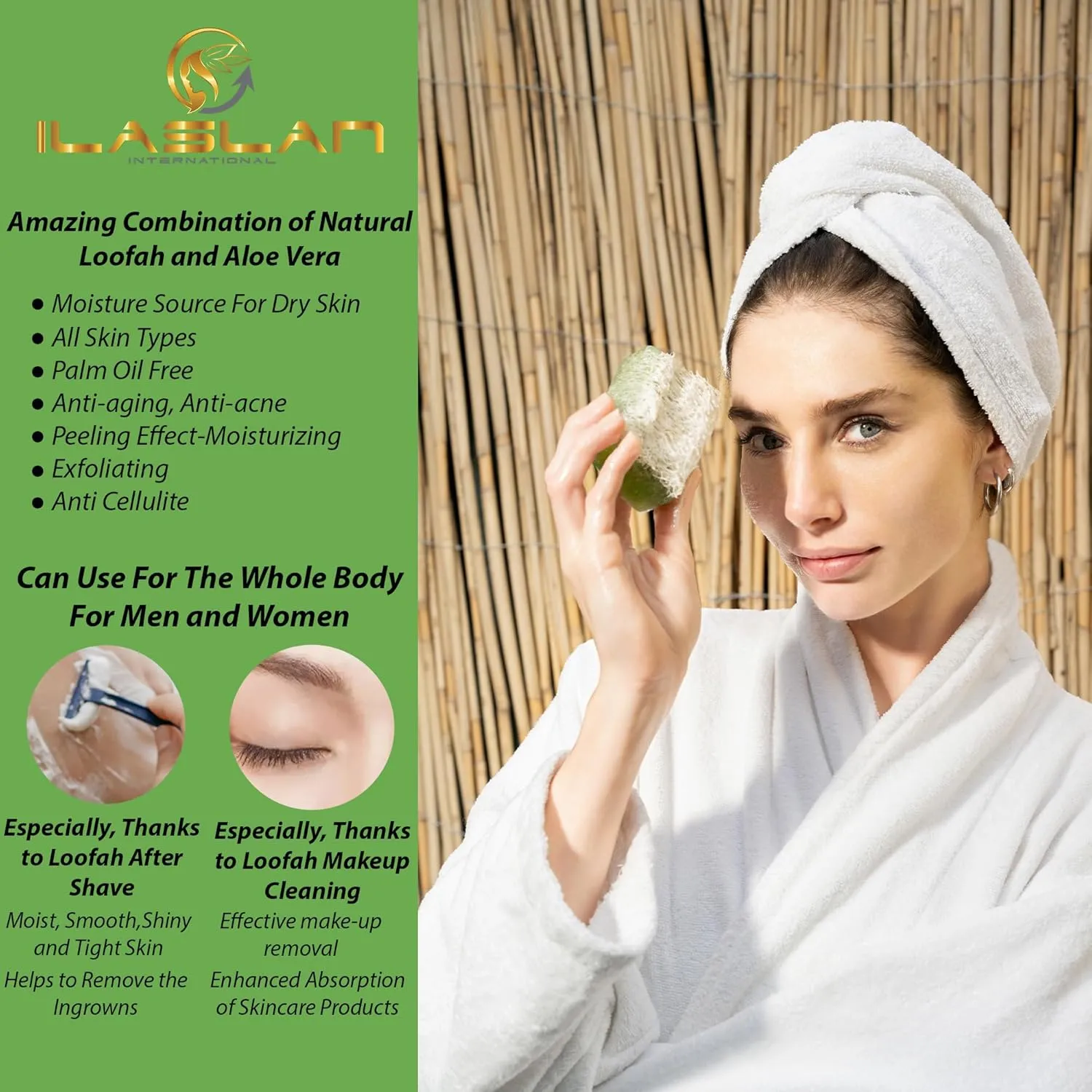 Aloe Vera Natural Exfoliating Loofah Soap Bar | Handmade for Face and Body With Luffa Inside | Organic Bath Sponge for Men and Women, Nourishing, Hydrating