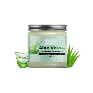 AMC Pure Aloe Vera Gel with Vitamin C & E for Skin, Face and Hair | Helps to Repair and Smoothens Hair | Relax and Renew your Skin and Scalp |Paraben Free & Sulphate Free - 200 Gm
