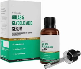 AMC Gulab & 6% Glycolic Acid & 5% Niacinamide Instant Brightening Face Serum, Improves Skin Texture & Uneven Skin, Normal to Oily Skin, Sensitive Skin, 30ml