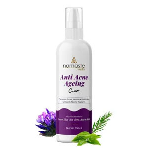 Anti-Acne Ageing & Pimple Removal Face cream Oil-Free Hydrating Cream with Green tea,Vitamin A,Tea tree and Bakuchiol for Marks|Dark Spot Removal |Fine line and Aging acne-100 Ml