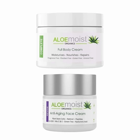 Anti Aging Retinol Cream for Face and Natural Aloe Vera Body Lotion - Face & Body Moisturizing Cream
