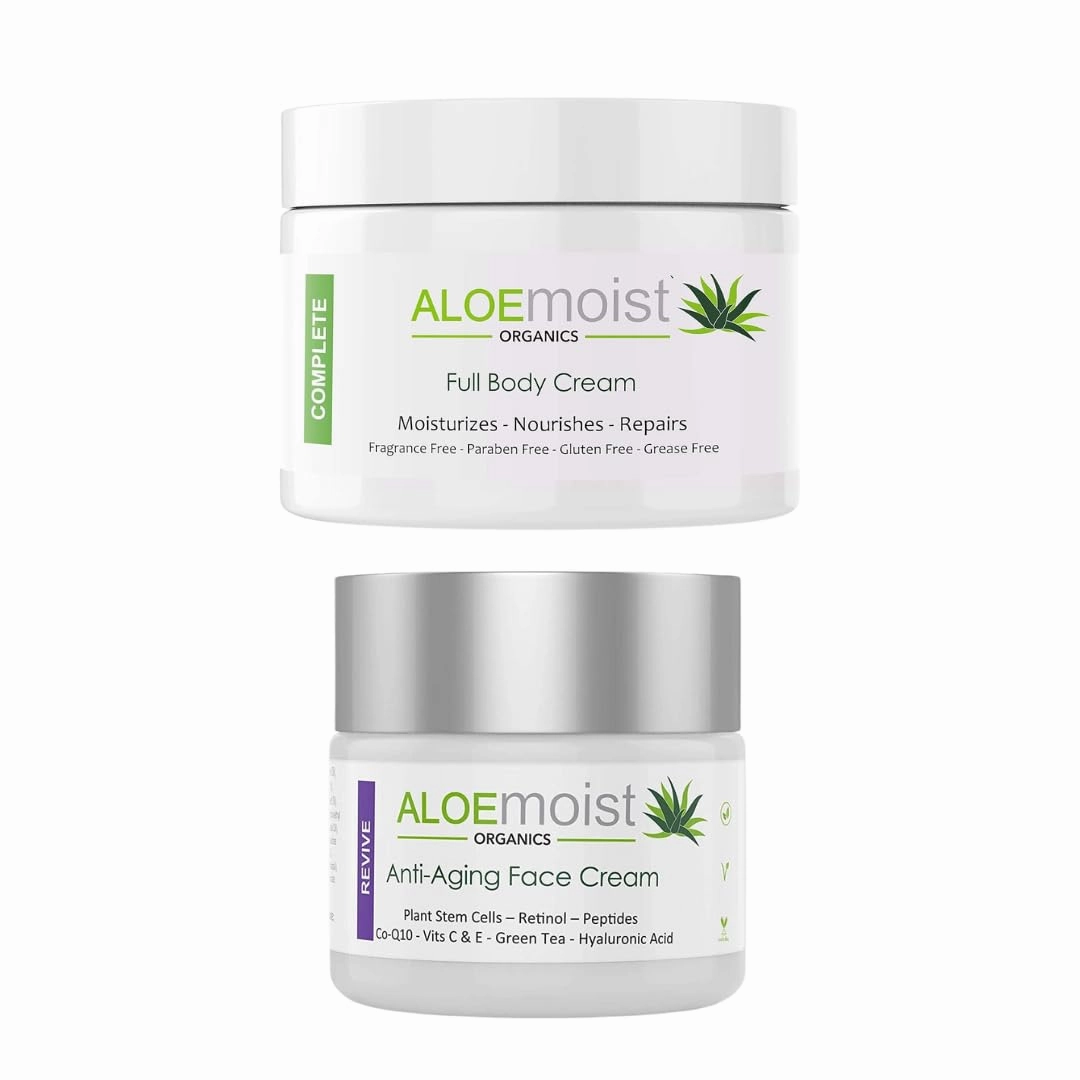 Anti Aging Retinol Cream for Face and Natural Aloe Vera Body Lotion - Face & Body Moisturizing Cream