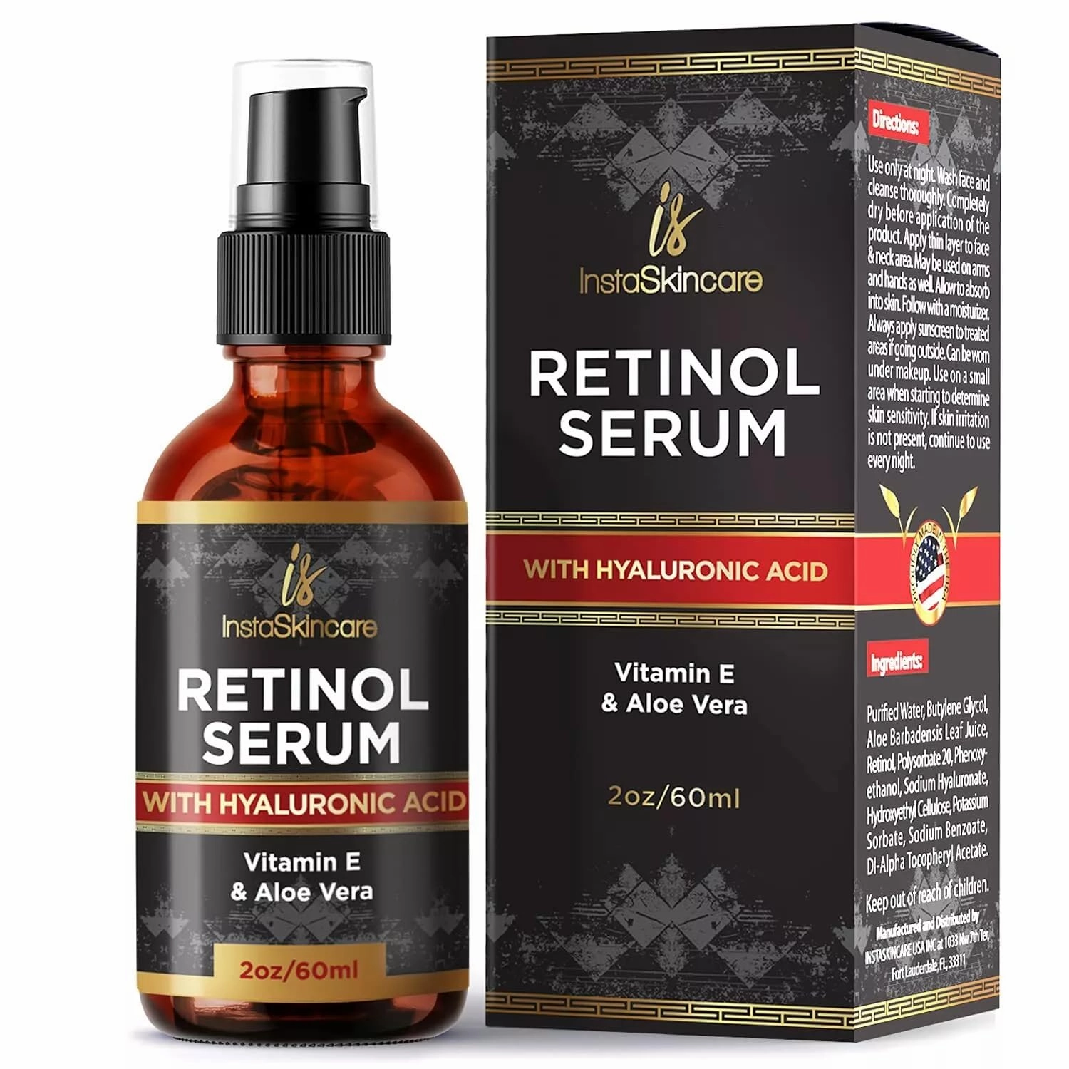 Anti Aging Retinol Serum For Face, Encapsulated Retinol With Hyaluronic Acid, Niacinamide & Ceramides, Smooths Wrinkles & Fine Lines, Gentle Skin Brightening Serum, Fragrance Free, 2 Oz