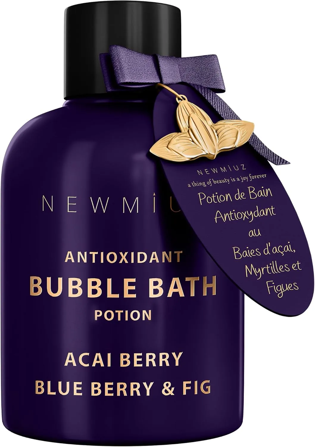 Antioxidant Bubble Bath Long Lasting Foam with Acai Berry Blueberry Fig Essential Oils Detox Hydrating Relaxing Stress Relief Self Care Spa Gift