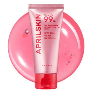 APRILSKIN TXA Niacinamide 99 Overnight Wrapping Mask | 99% High-Purity TXA Niacinamide for Uneven Skin Tone | Overnight Skin Booster for Toning Care, Firming & Pore Care | 80ml, 2.70 fl.oz.