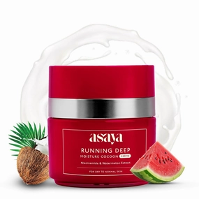 Asa...ya Moisture Cocoon Creme | Lightweight Moisturizing Cream | Niacinamide, Watermelon & Coconut Water Extract | Soothes, Firms & Adds Glow | Non-Sticky | For Dry to Normal Skin Types | 50 gm