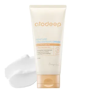 Atodeep Moisture Concentrate Cream 5.64 fl.oz(160ml) Moisture maintencance, Itch Relief, sensitive skin, Hyper mineral, fragrance free, Coconut palm oil, shea butter,Face Moisturizers, deep moisture