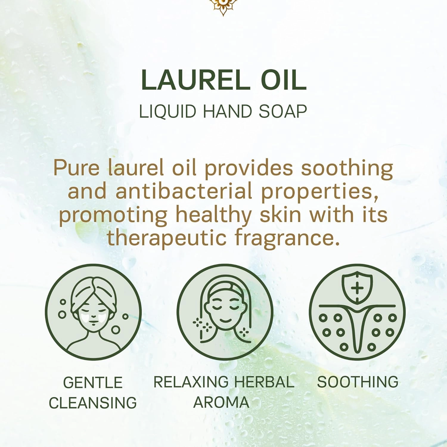 AUTHENTIC BATH & SOAP Organic Bay Leaves Oil & Castile Liquid Hand Soap – Gentle, Soothing, Paraben-Free with Vitamin E for Sensitive Skin, SLS & SLES Free, 16.9 Fl Oz