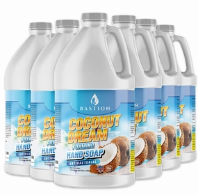 Bastion Antibacterial Foaming Hand Soap - Coconut Dream Hand Wash - Bulk Refill Jug. Coconut Dream Scented. Non-toxic. Made in the USA.(Foaming Dispenser Required) (6) 1/2 Gallon (384 oz)
